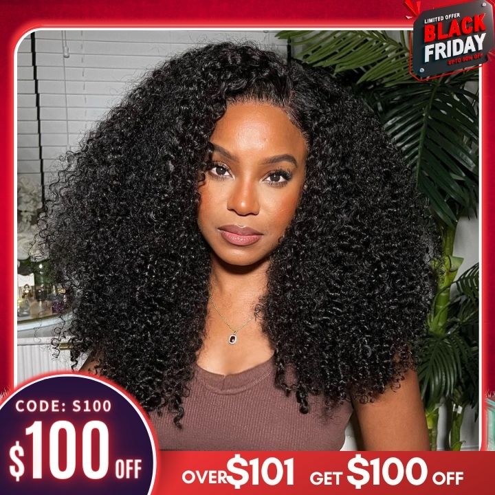Flash Sale: Glueless Thick Fluffy Curly Human Hair Wigs Plucked Hairline-Amanda Hair