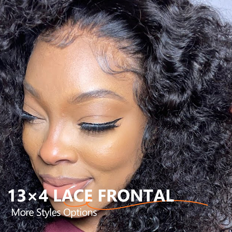 24H Fast Shipping 26'' 7×5 Glueless Lace Yaki Straight Butterfly Layered Cut +16'' 13×4 Lace Curly Bob Wigs