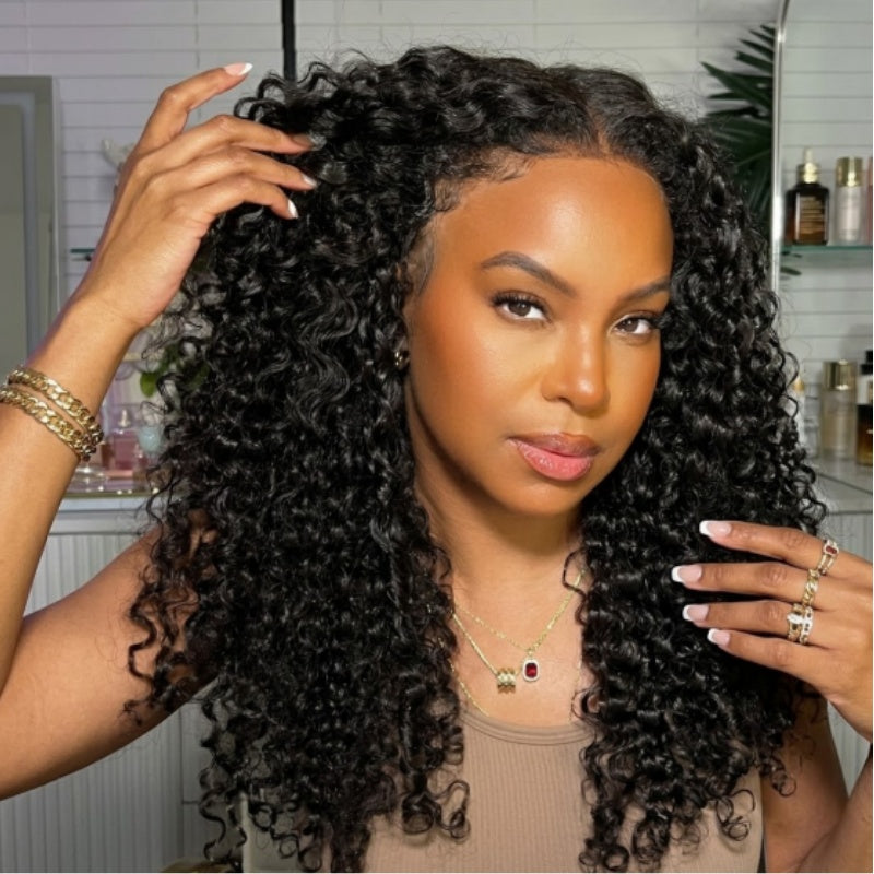 Cheveux longs bouclés 13*4 HD dentelle frontale perruque épais cheveux bouclés sans colle perruques-Amanda cheveux