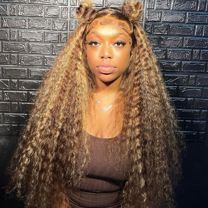 Glueless Wear Go Thick Long Curly Hair 13*4 Clear Lace Frontal Wig Clearance Flash Sale -Amanda Hair