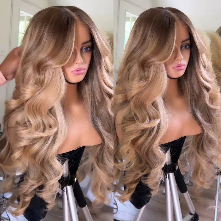 Glueless Loose Wave Wigs Virgin Human Hair 4 * 4/13 * 4 Transparent HD Lace Front Wig Pré-plumé Hairline - Amanda Hair 