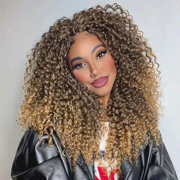 Glueless Ombre Blonde 6*4/13*4 Lace Wigs Bouncy Spring Curly Lace Front Wigs Human Hair Undetectable Clear Transparent