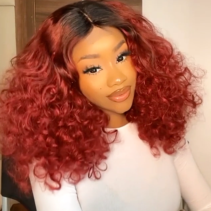 Reddish Brown Colored Deep Wave 13x4 Lace Front Wigs 4*4 Lace Closure Wigs With Baby Hair No Code Needed -Amanda Hair