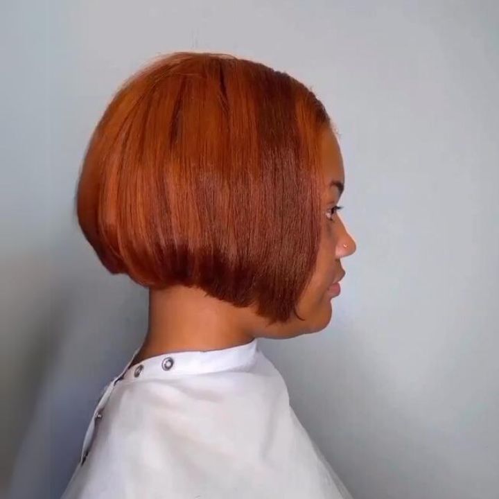 Maroon Brown Straight Short Bob Lace Wigs Transparent Pre Plucked Hairline No Code Needed-Amanda Hair