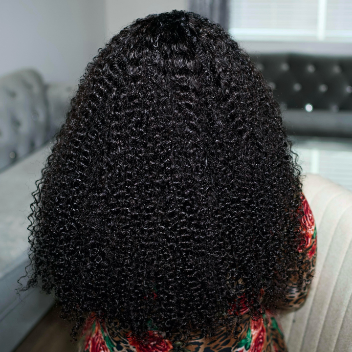 Glueless V Part Wig Beginner Friendly Curly Human Hair No Sew In No Gel NO Leave Out- Amanda Hair