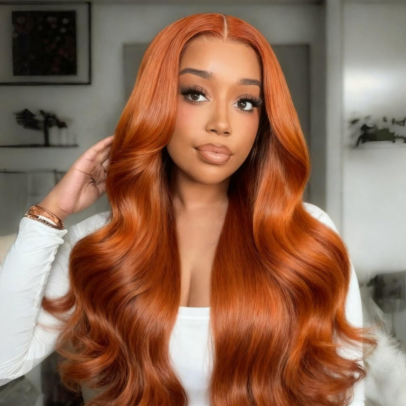Highlight Ginger Copper Orange Wig Body Wave Pre Everything 7x5/13x4 Lace Beginner Friendly Glueless Wigs-Amanda Hair