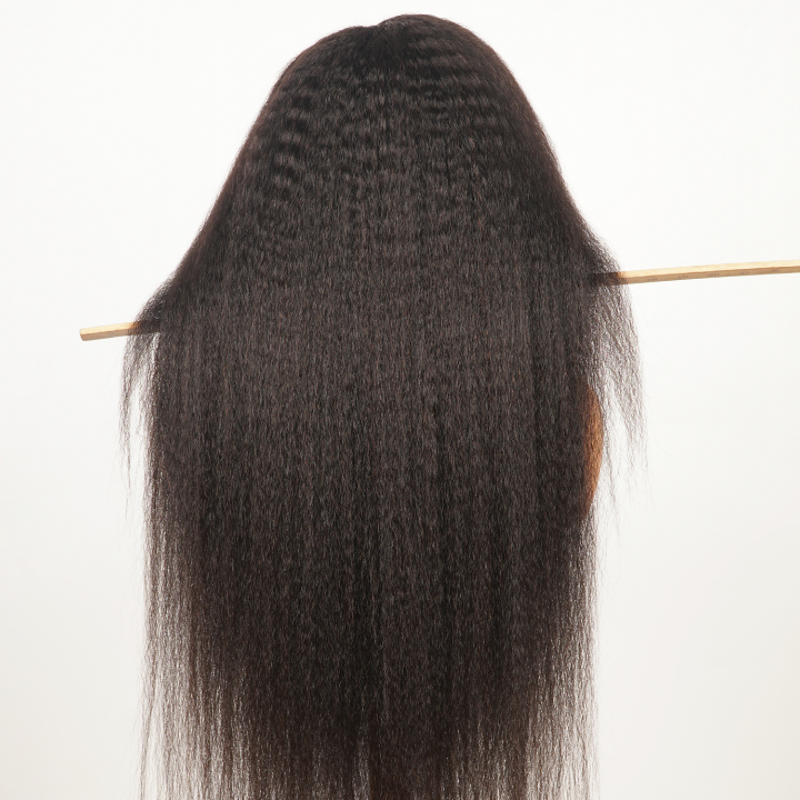 13x4 HD Transparent Yaki Lace Front Wigs Kinky Straight 100% Human Virgin Hair For Women  -Amanda Hair