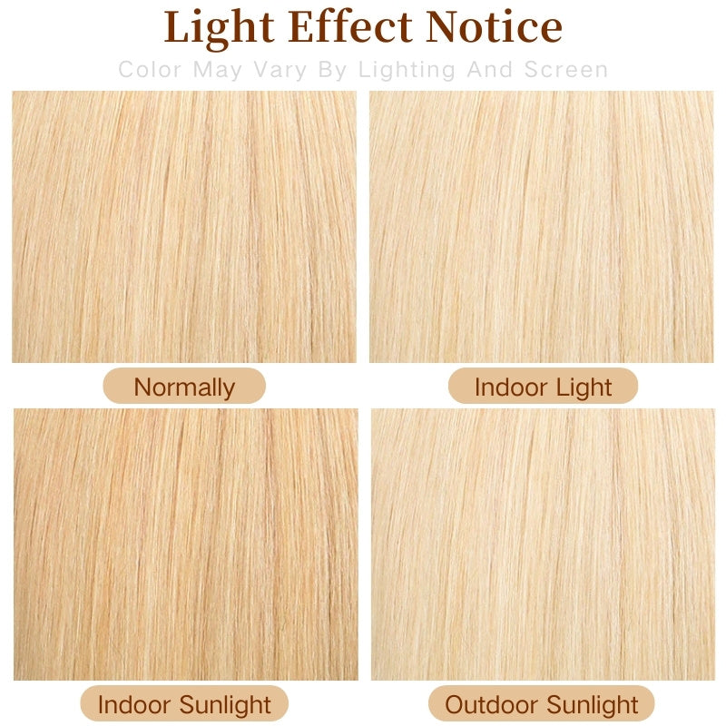 613 # Blonde Brésilienne Droite Court Bob Perruques 150% Densité Transparent Dentelle Frontale Perruque Pré Cueillie Sans Colle Dentelle Perruques-Amanda Cheveux