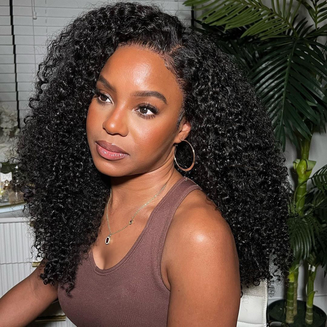 Flash Sale Buy 2 Get 1 Free Glueless Thick Fluffy  Curly Human Hair Wigs Lace Closure Wig-Amanda Hair