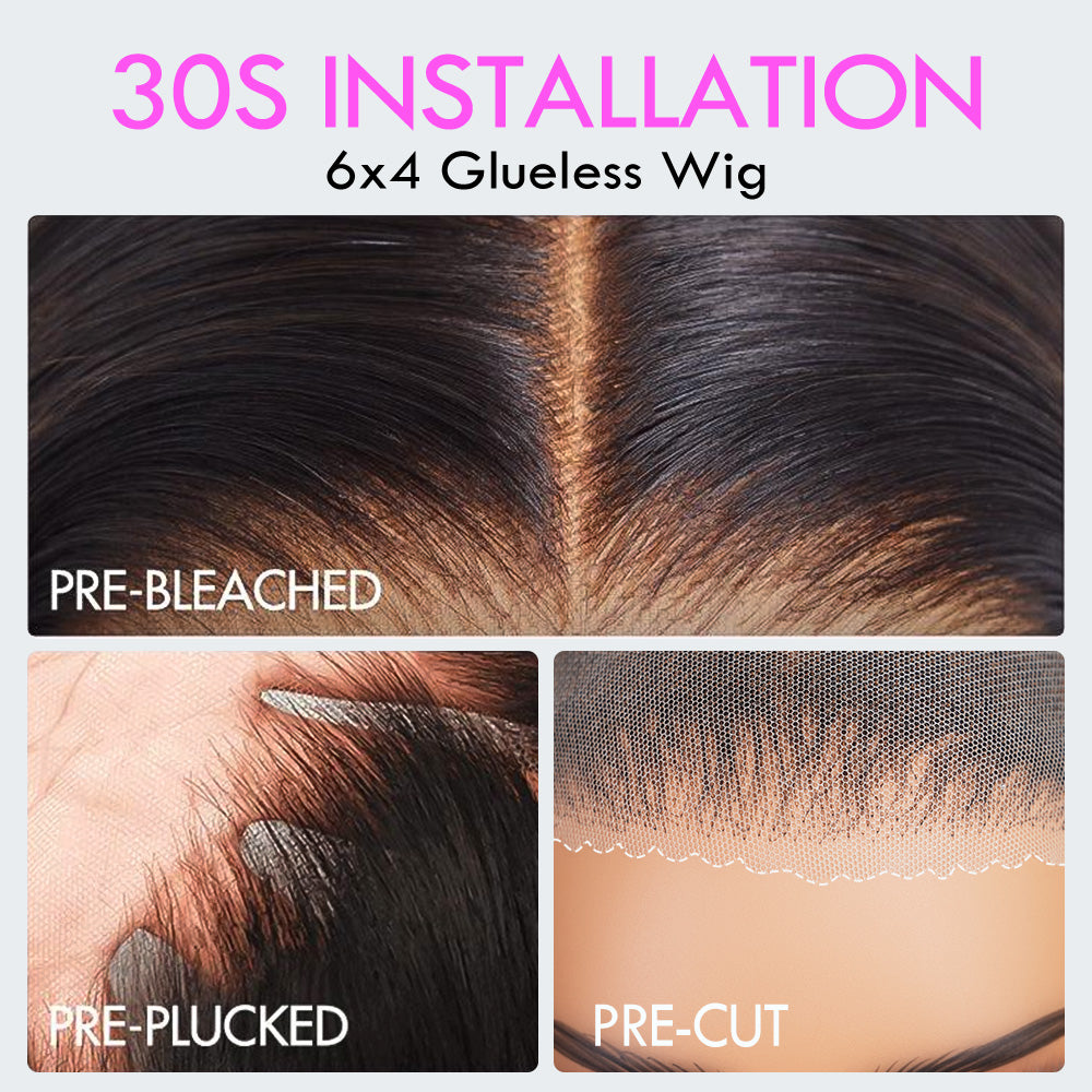 Glueless Loose Wave Lace Front Wigs with Curtain Bangs Clear Transparent HD Lace Nature Wave Wig Flash Sale-Amanda Hair
