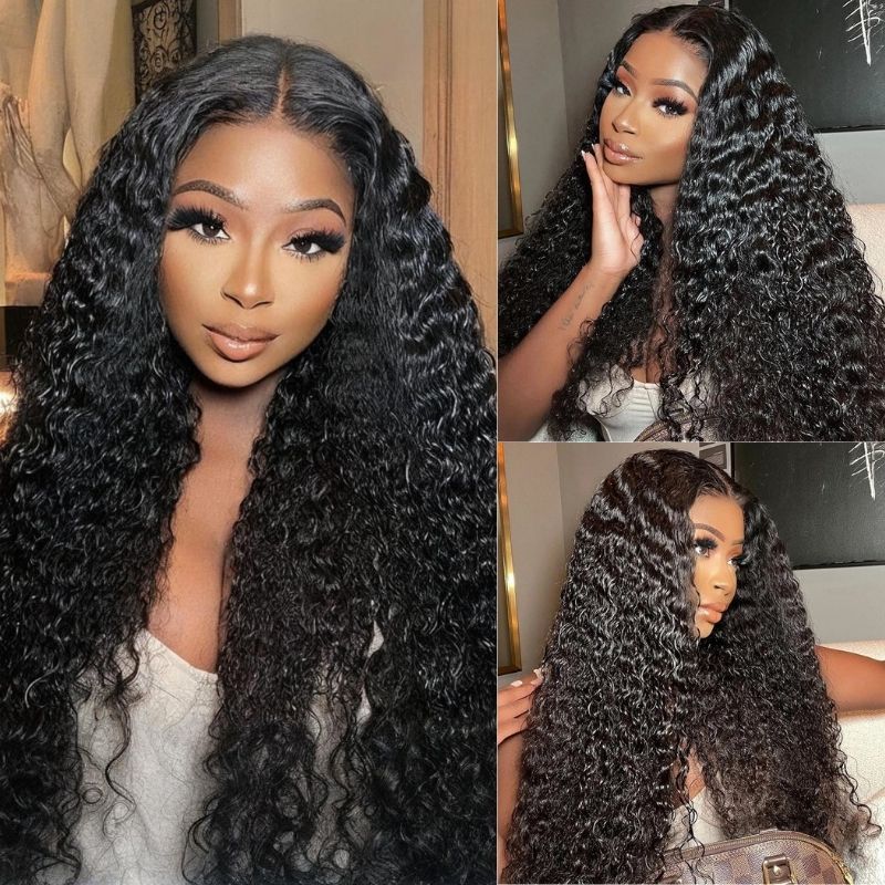 24H Fast Shipping | Natural Color Long Curly Wig Thick Deep Curly Hair Glueless Transparent Human Hair Wigs – Amanda Hair