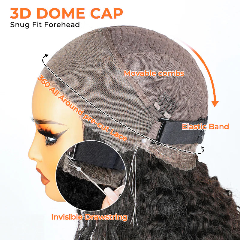 Perruque en dentelle de cheveux humains longue et droite préplumée à 360 ° pour les cheveux de fille-Amanda