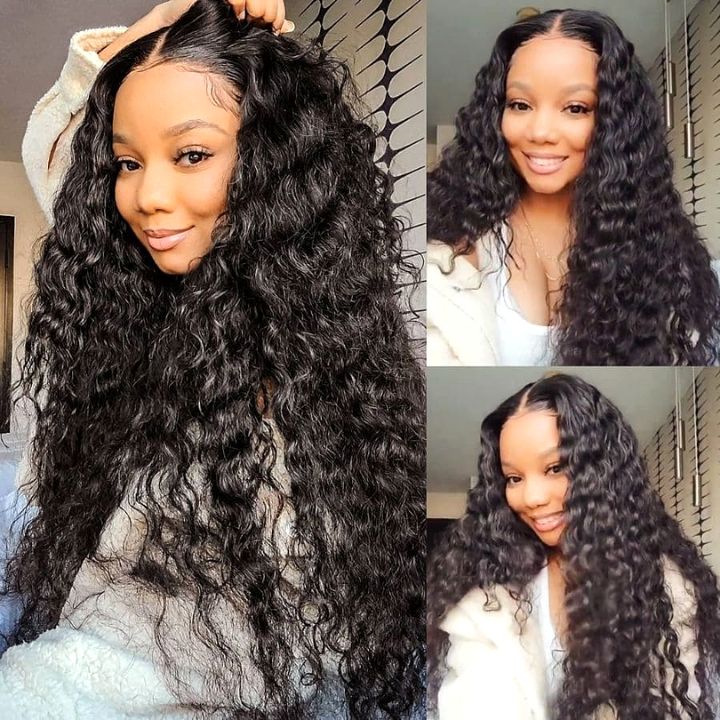 Weekend Flash Sale Water Wave Hair 13*4 HD Lace Front Wigs Glueless Transparent Lace Wig Plucked Hairline-Amanda Hair