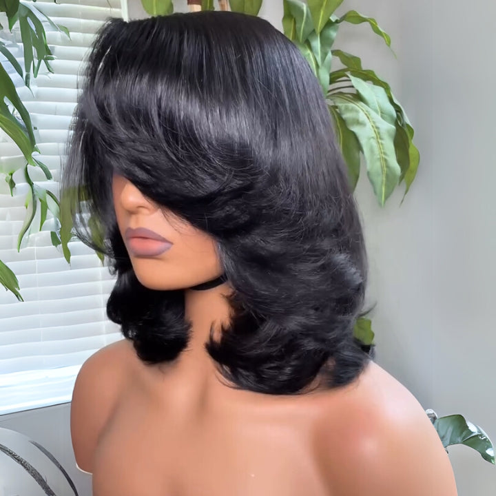 Short Bob Lace Wig C Part Hairstyle Wig Human Hair Pre Plucked-Amanda Hair