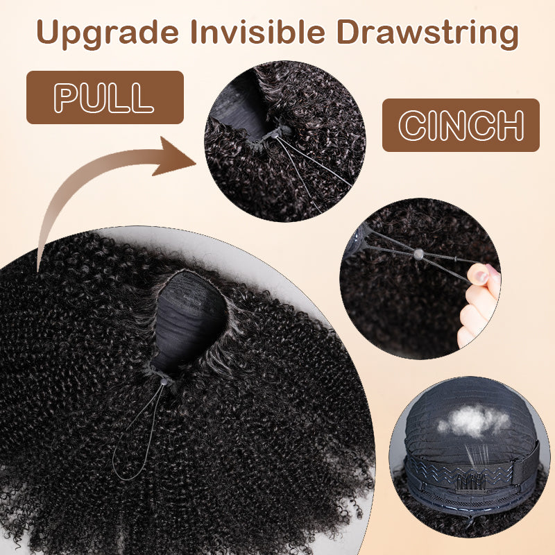 3 In 1 Half Wig Burmese Curly Spiral Curls End Glueless Flexible Fit Drawstring Put On And Go Flash Sale - Amanda Hair