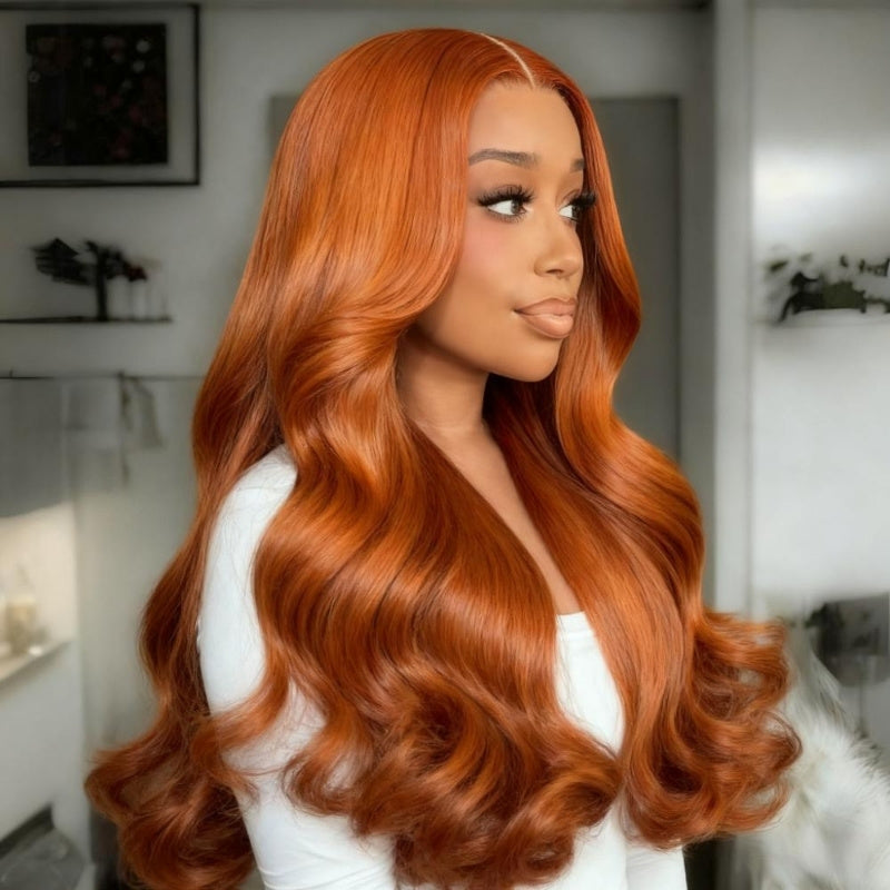 Highlight Ginger Copper Orange Wig Body Wave Pre Everything 7x5/13x4 Lace Beginner Friendly Glueless Wigs-Amanda Hair