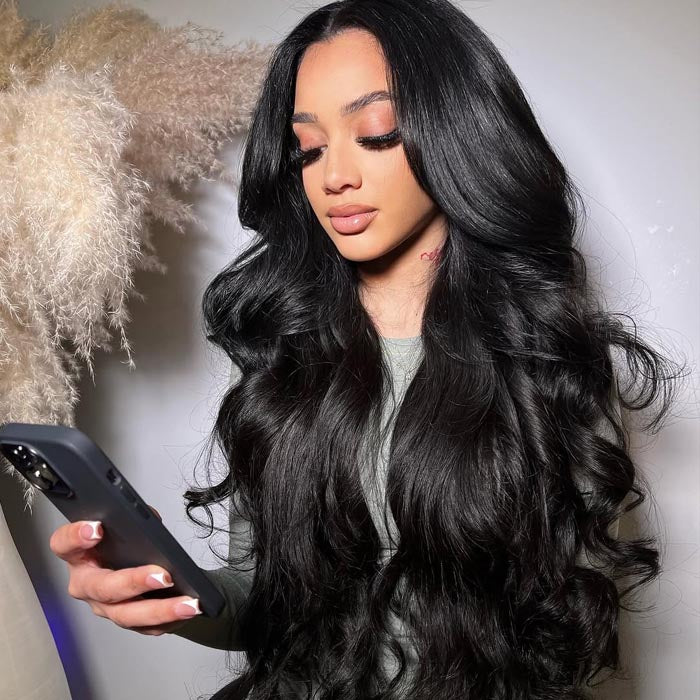 Extra 60% OFF | Glueless Loose Wave Lace Front Wigs with Curtain Bangs Clear Transparent HD Lace Nature Wave Wig For Women No Code Needed -Amanda Hair Flash Sale