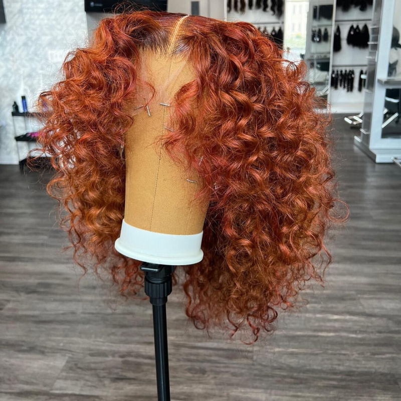 Amanda HAIR Ginger 13X4/4x4 Curly Glueless Lace Front Human Hair Wigs For Women No Code Needed