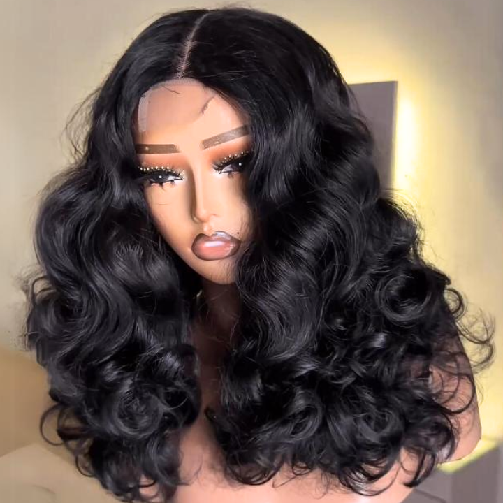 Loose Deep Wave Middle Part Lace Front Wig Human Hair 4*4/13*4 Frontal HD Lace Wig Pre Plucked Hairline - Amanda Hair