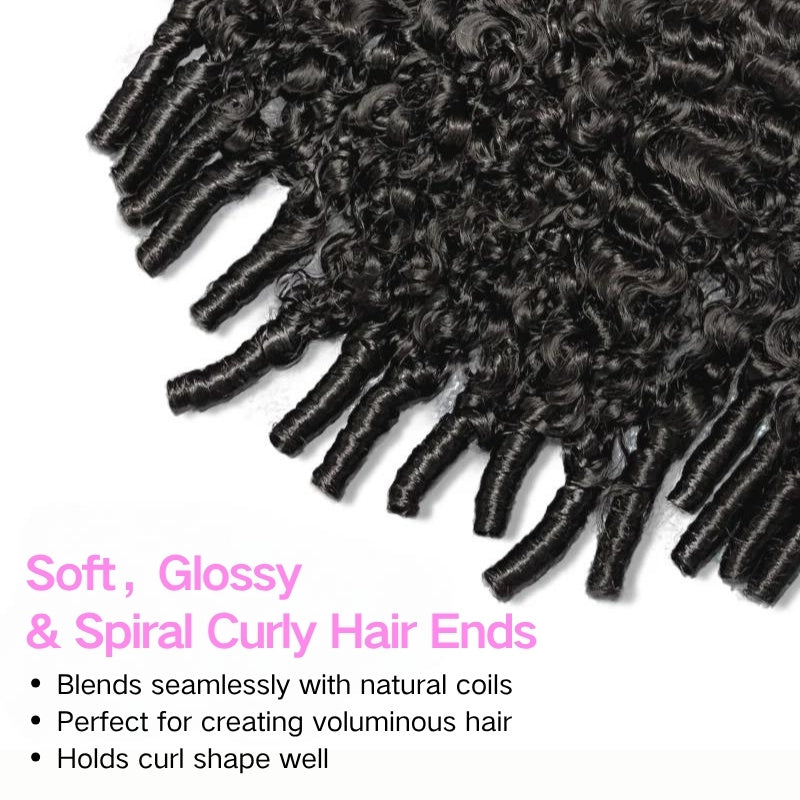 Burmese Curly Spiral Curls End Glueless 13x6 Lace Wig Flexible Fit Drawstring Put On And Go Natural Hairline  - Amanda Hair
