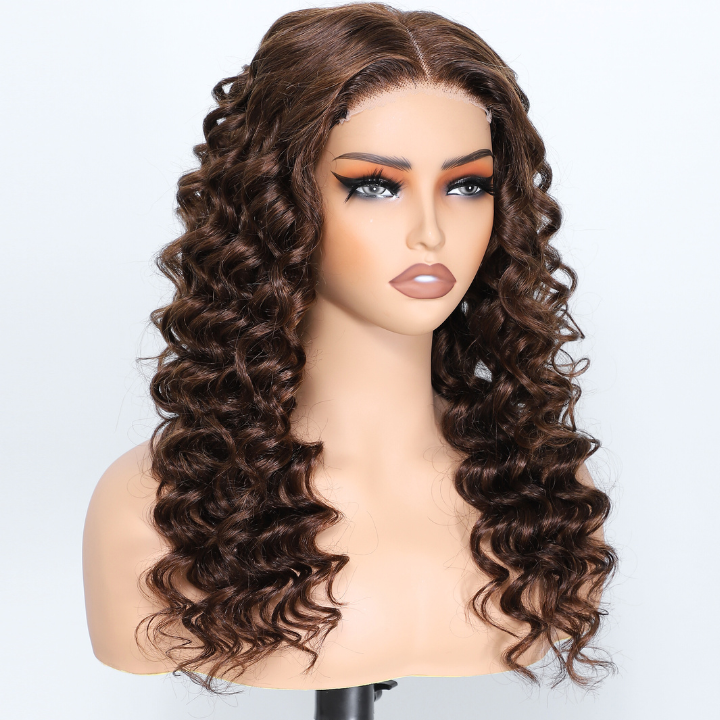 Human Hair Brown Loose Deep Wave 13x4/7x5 HD Lace Front Wigs-Amanda Hair