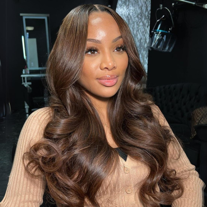 Dark Root to Brown Body Wave 13x4 Lace Front /4*4 Lace Closure Wigs Human Hair Color Lace Wig With Baby Hair - Amanda Hair
