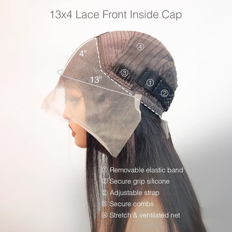 Amanda Highlight Honey Blonde Mix Brown Loose Wave Glueless 13x4 Clear Transparent Lace Front Wigs