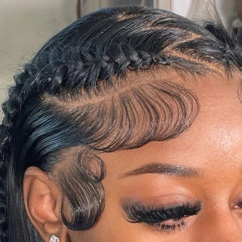 Peluca de cabello humano 100 % liso con encaje frontal, color marrón ombré, raíz oscura, sin pegamento, con envío rápido en 24 horas - Peluca de cabello humano transparente con encaje frontal/cierre - Amanda Hair