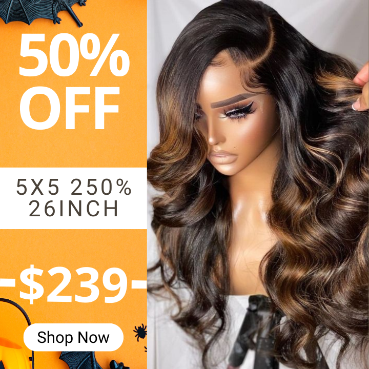 Glueless Body Wave Balayage Light Brown Transparent Lace Wigs-Clearance Flash Sale