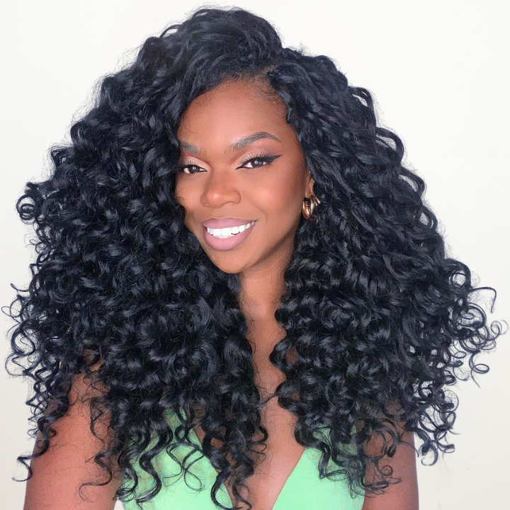Glueless Loose Deep Curly Clear Transparent Lace Front Wigs For Women-Amanda Hair
