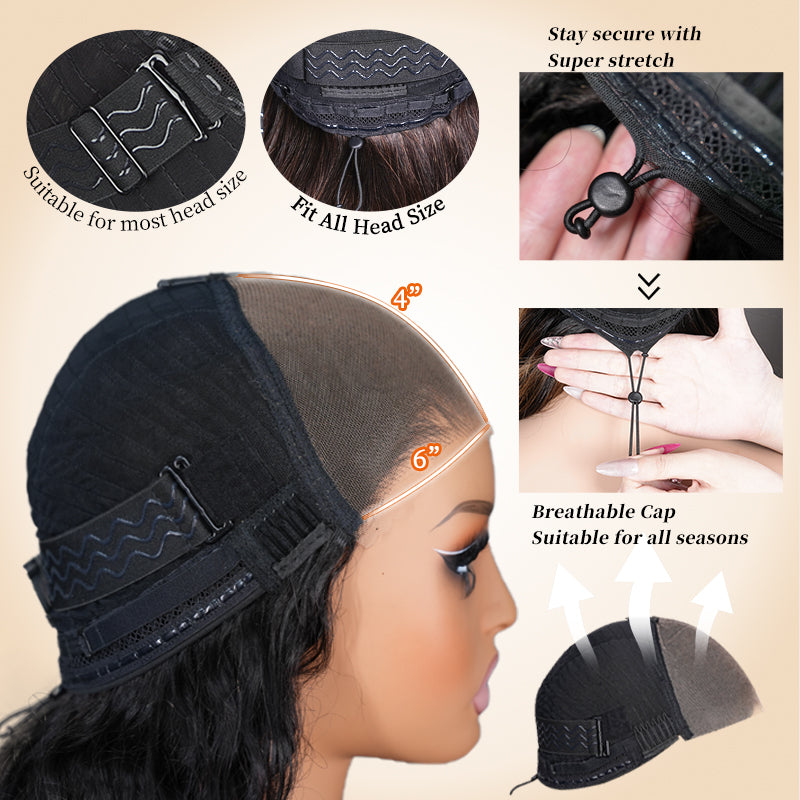 Pelucas de cabello humano con ondas corporales, sin pegamento, con encaje frontal transparente y resaltado rubio mezclado marrón para mujeres - Amanda Hair 