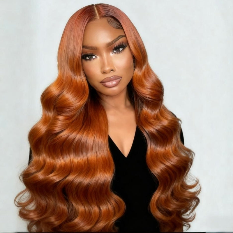 Highlight Ginger Copper Orange Wig Body Wave Pre Everything 7x5/13x4 Lace Beginner Friendly Glueless Wigs-Amanda Hair