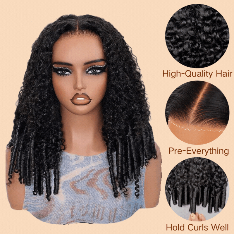 Burmese Curly Spiral Curls End Glueless 13x6 Lace Wig Flexible Fit Drawstring Put On And Go Natural Hairline  - Amanda Hair