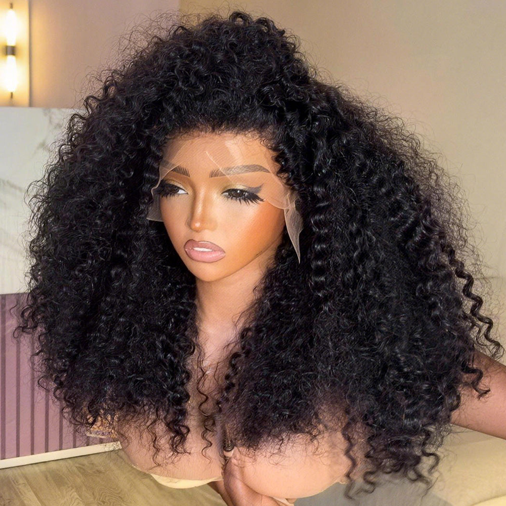 300% Density Luxury custom wigs Glueless 13x4 Full Lace Front Curly Wigs Virgin Human Hair Transparent Lace Front Wig Super Double Drawn Level  - Amanda Hair