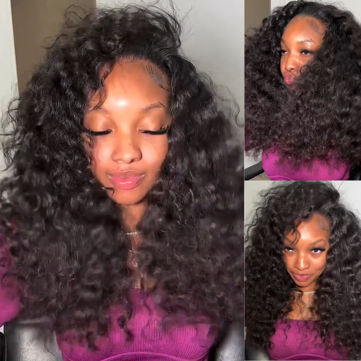 Glueless Loose Wave Lace Front  Wigs Virgin Human Hair 4*4/13*4 Clear Transparent Lace Wig Pre Plucked Hairline - Amanda Hair