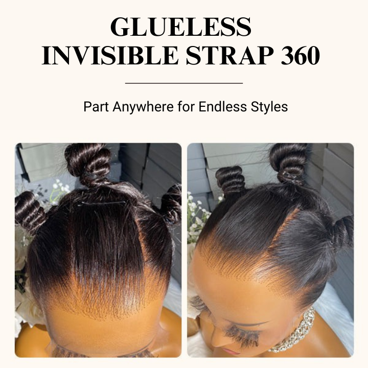 Glueless 360 Lace Frontal Wig - Body Wave Invisible Strap Tug & Go Pre Everything Lace Wigs