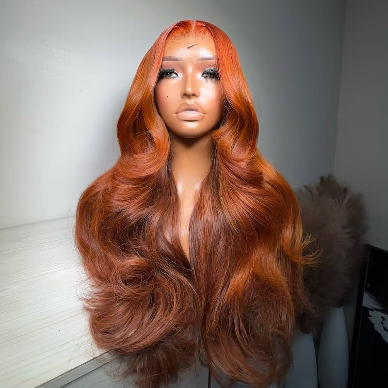 Highlight Ginger Copper Orange Wig Body Wave Pre Everything 7x5/13x4 Lace Beginner Friendly Glueless Wigs-Amanda Hair