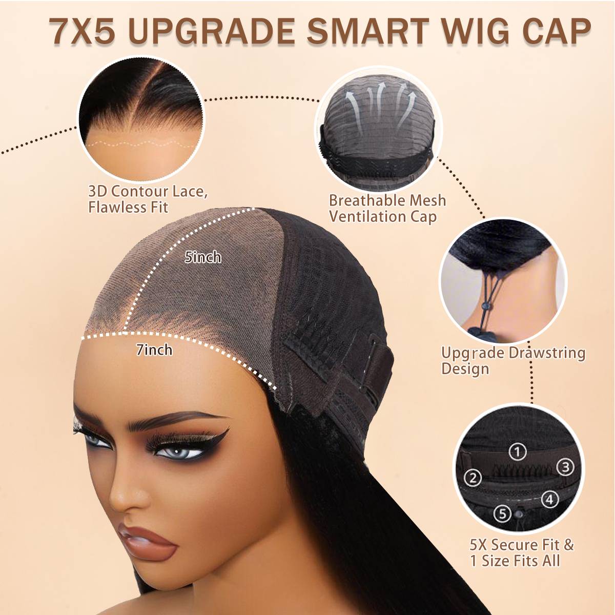 Mechas rubias sin pegamento en una lujosa peluca de ondas profundas y rizadas con encaje frontal - Peluca transparente con encaje frontal y cierre - Amanda Hair