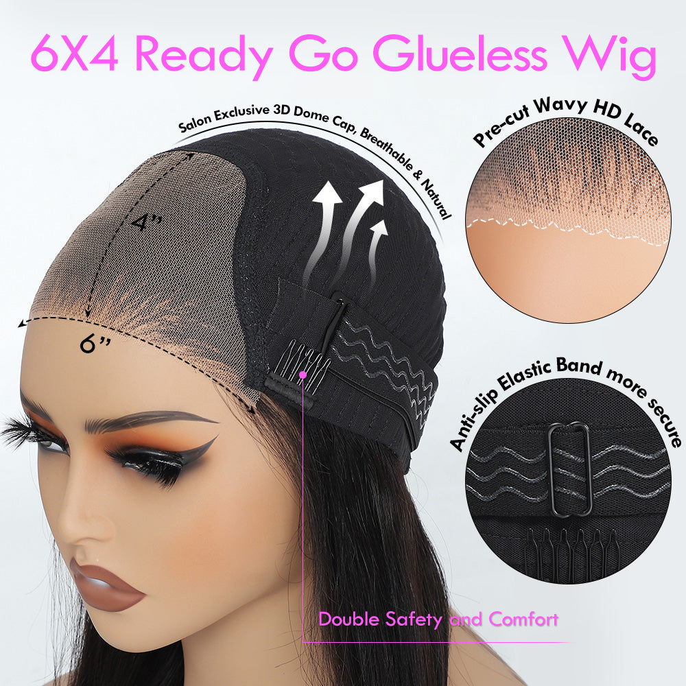 Glueless Loose Wave Lace Front Wigs with Curtain Bangs Clear Transparent HD Lace Nature Wave Wig Flash Sale-Amanda Hair