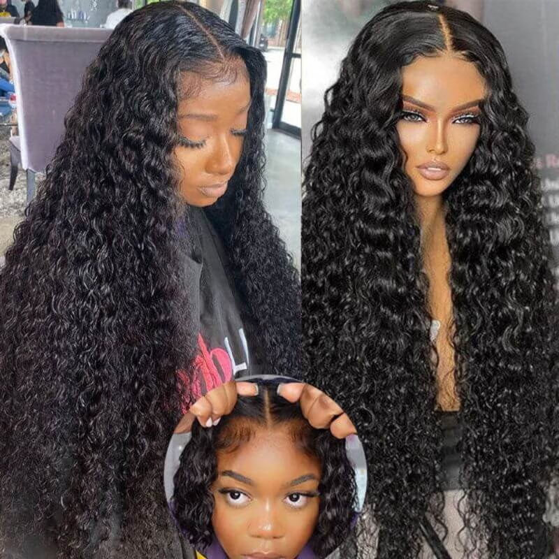 $199=28'' | Pre Everything Water Wave 6x4 / 13x6 Lace Frontal Glueless Wigs Invisible Drawstring HD Transparent Lace Wig Flash Sale-Amanda Hair