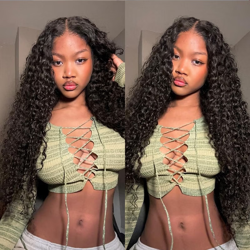 $199=28'' | Pre Everything Water Wave 6x4 / 13x6 Lace Frontal Glueless Wigs Invisible Drawstring HD Transparent Lace Wig Flash Sale-Amanda Hair