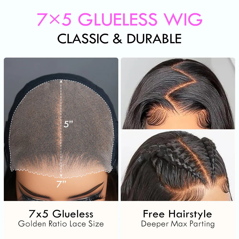 3 Wigs for $199 | 24" Body Wave 200% Density 13×6 Lace Front Wig + 18" Blonde Color 7×5 Glueless Lace Wig +16" Straight Bob Lace Closure Wig Flash Sale