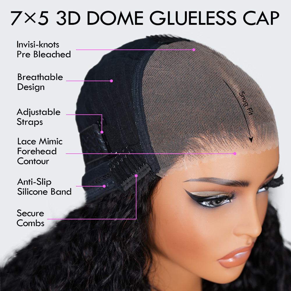 Glueless Layered Haircut Lace Closure Perruques droites Perruques de cheveux humains soyeux Jeter et aller Perruques d'entraînement