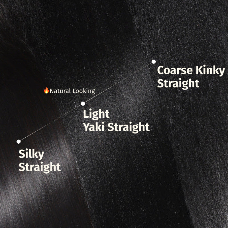 Yaki Straight New V Part Wig Chestnut Brown Ombre Color Glueless Human Hair Wig - Amanda Hair