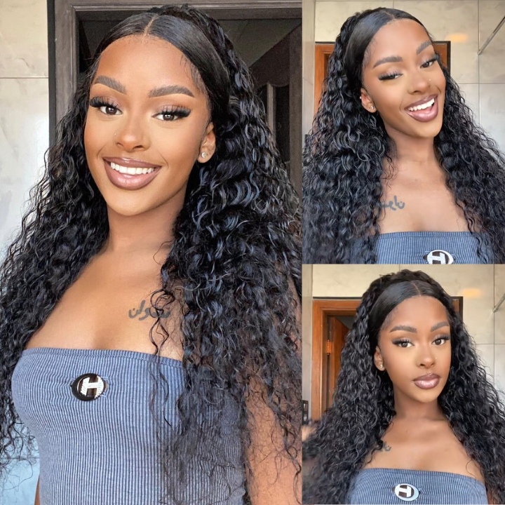Weekend Flash Sale Nature Wave 4*4 Frontal Wigs Pre Plucked Natural Hair Transparent Lace Wigs-Amanda Hair
