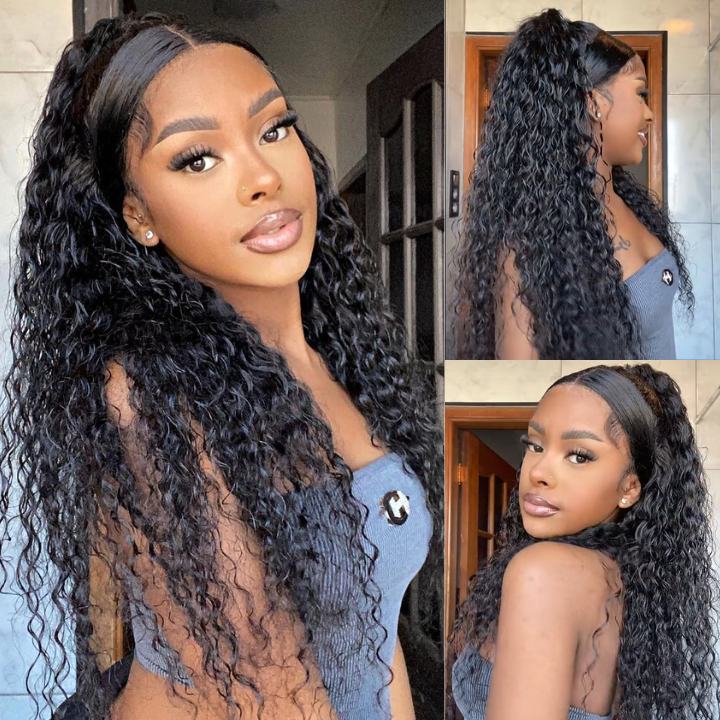 Weekend Flash Sale Nature Wave 4*4 Frontal Wigs Pre Plucked Natural Hair Transparent Lace Wigs-Amanda Hair