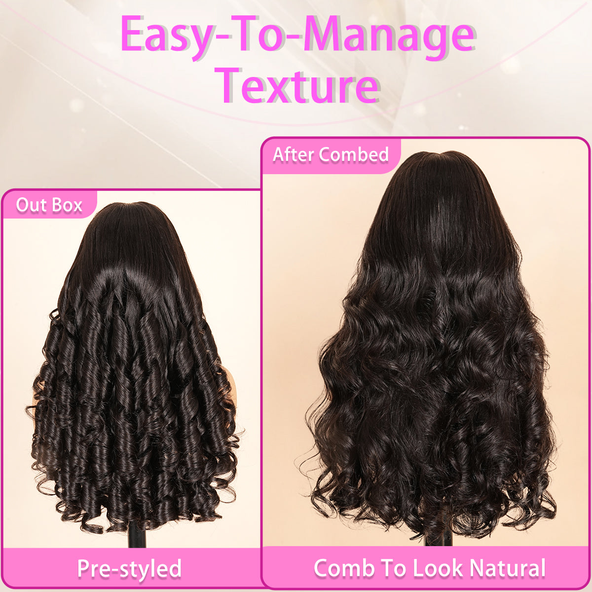 Glueless Body Wave 7x5/13x4  HD Transparent Lace Pull And Go Invisible Drawstring Human Hair Wigs With Natural Hairline-Amanda Hair