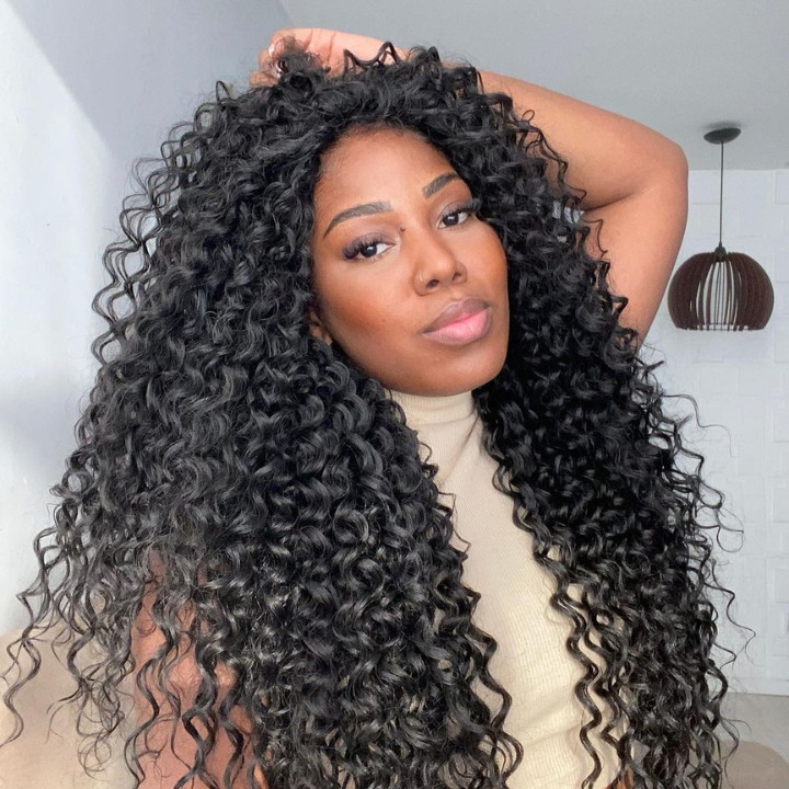 Glueless Clear Transparent Lace Front Thick Deep Curly Wigs For Women-Amanda Hair