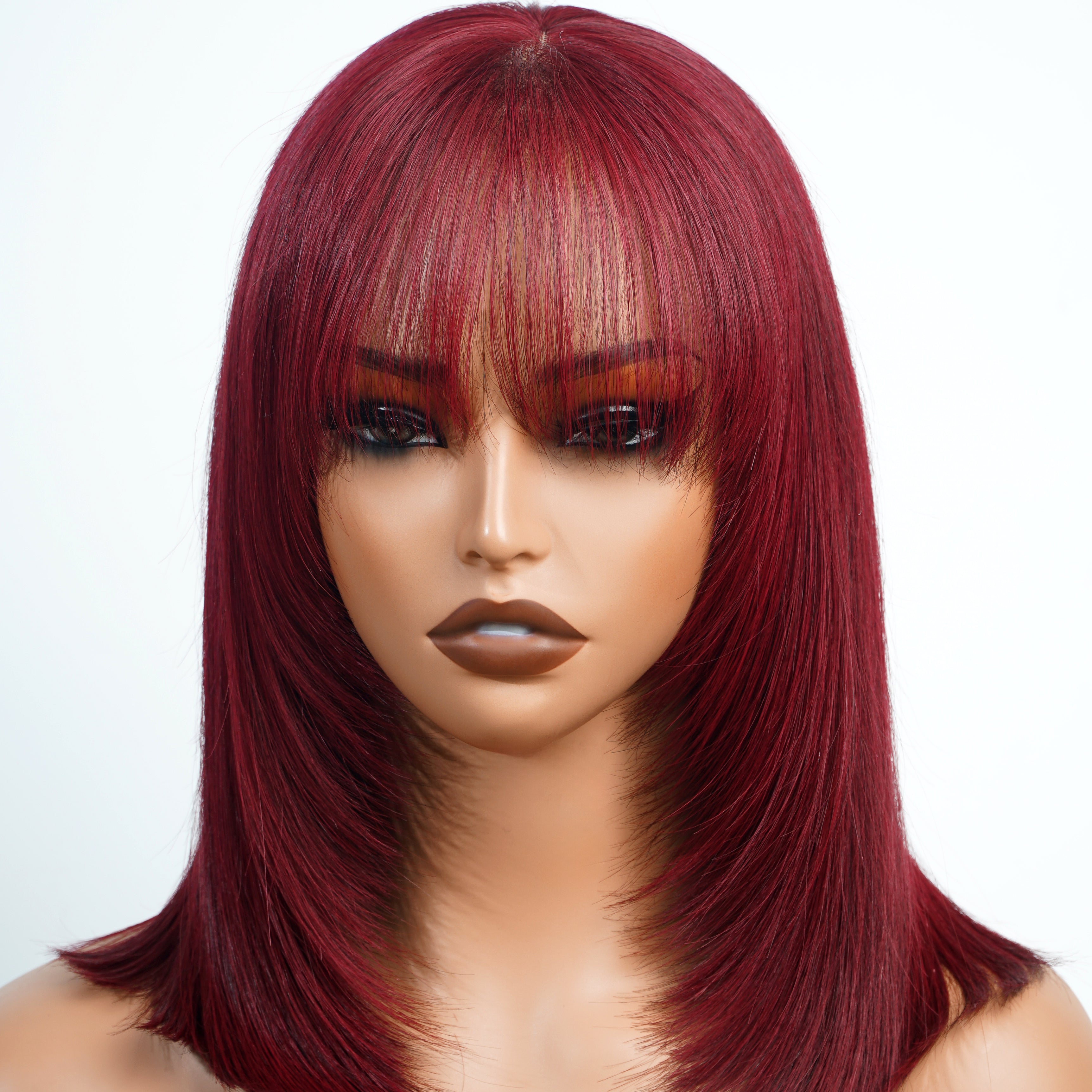Summer Wig Choice Glueless Short Straight Bob Wig  Red Colored Hair Bob Wigs No Code Needed Amanda Hair