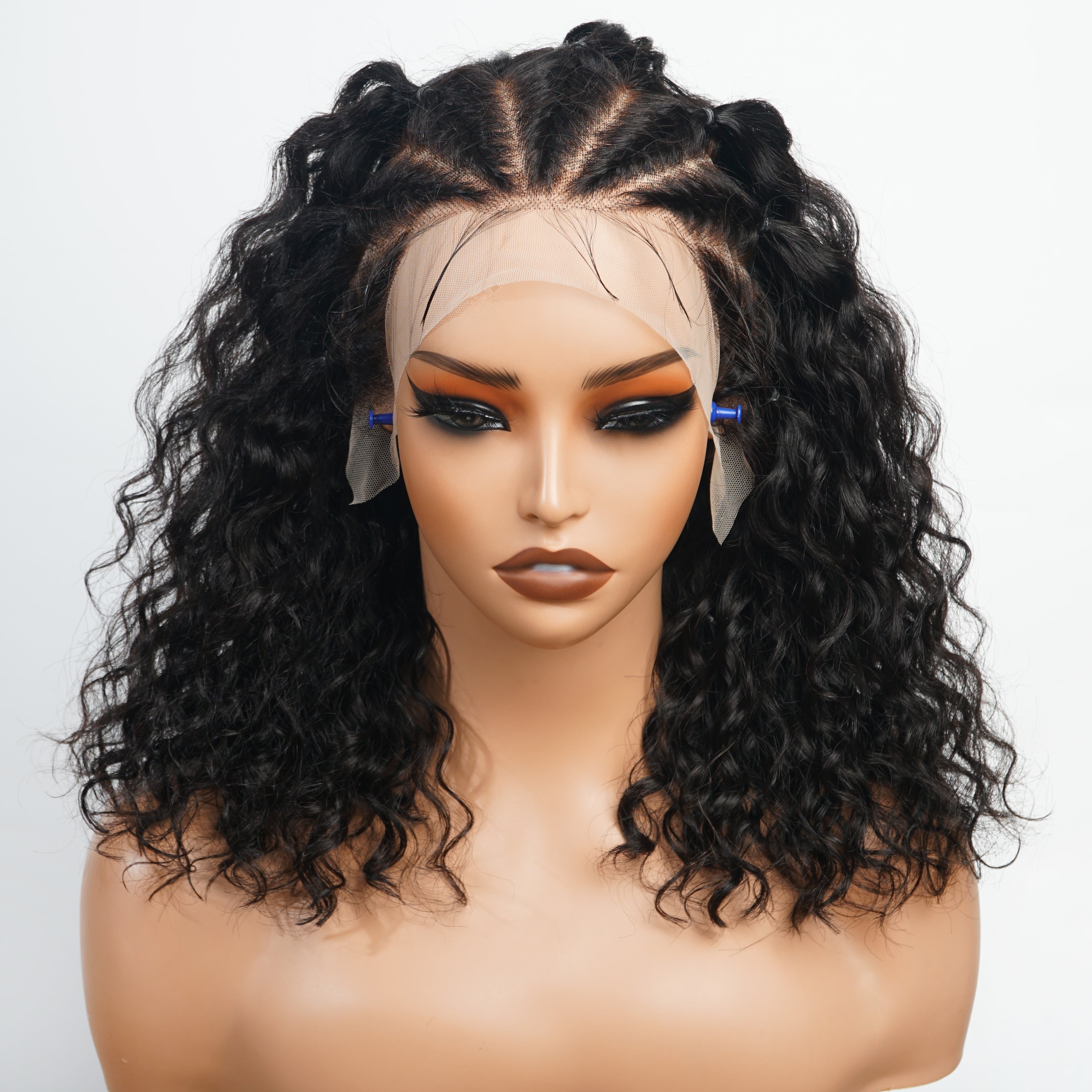 Curly Hair Transparent Lace Front Wig 13*4/4*4 Lace Frontal Clear Lace Wigs-Amanda Hair